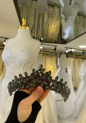 füme zirkon taşlı şık