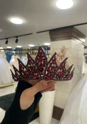 kırmızı zirkon taşlı şık gösterişli