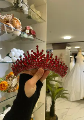 kırmızı zirkon taşlı şık gösterişli