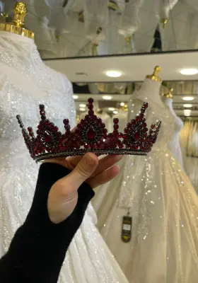 kırmızı zirkon taşlı şık gösterişli