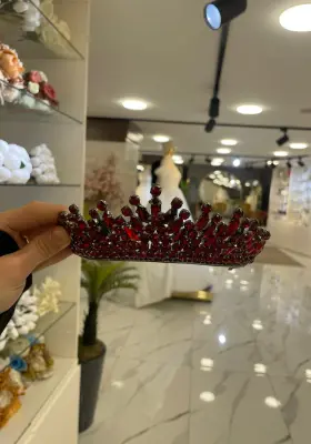 kırmızı zirkon taşlı şık gösterişli