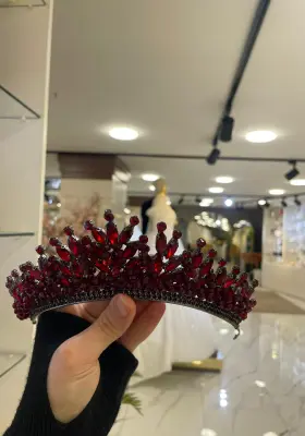 kırmızı zirkon taşlı şık gösterişli