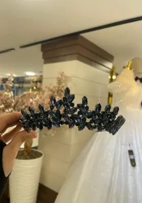 lacivert zirkon taşlı şık