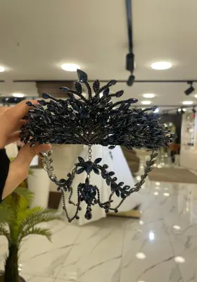 lacivert zirkon taşlı şık