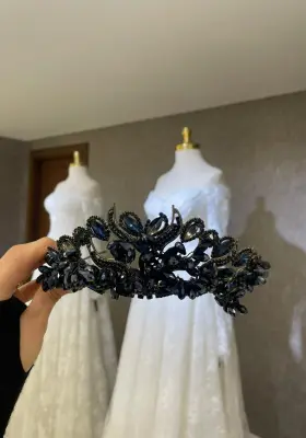 lacivert zirkon taşlı şık