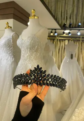 lacivert zirkon taşlı şık