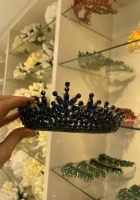 lacivert zirkon taşlı şık